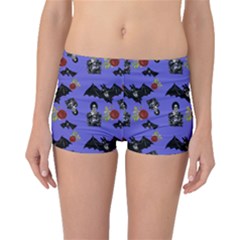 Goth Bat Floral Boyleg Bikini Bottoms