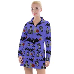 Goth Bat Floral Women s Long Sleeve Casual Dress by snowwhitegirl