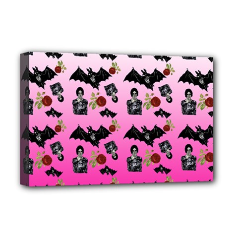 Pink Gradient Bat Pattern Deluxe Canvas 18  X 12  (stretched)