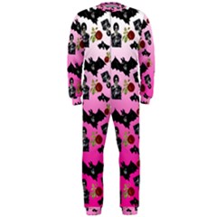 Pink Gradient Bat Pattern Onepiece Jumpsuit (men)  by snowwhitegirl