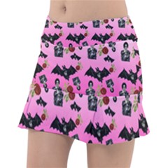 Pink Gradient Bat Pattern Tennis Skirt by snowwhitegirl