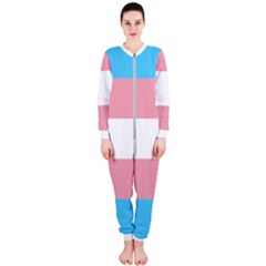 Transgender Pride Flag Onepiece Jumpsuit (ladies)  by lgbtnation