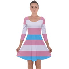 Transgender Pride Flag Quarter Sleeve Skater Dress by lgbtnation