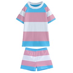 Transgender Pride Flag Kids  Swim Tee And Shorts Set by lgbtnation