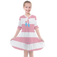 Transgender Pride Flag Kids  All Frills Chiffon Dress by lgbtnation