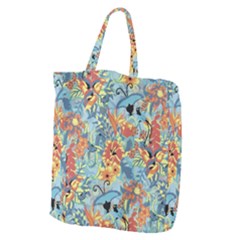 Flowers and butterflies pattern Giant Grocery Tote