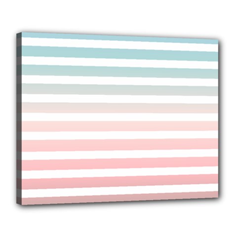 Horizontal Pinstripes In Soft Colors Canvas 20  X 16  (stretched) by shawlin