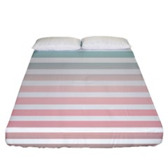 Horizontal Pinstripes In Soft Colors Fitted Sheet (king Size) by shawlin