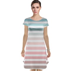 Horizontal Pinstripes In Soft Colors Cap Sleeve Nightdress by shawlin