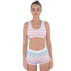 Horizontal Pinstripes In Soft Colors Racerback Boyleg Bikini Set by shawlin