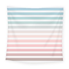 Horizontal Pinstripes In Soft Colors Square Tapestry (large) by shawlin