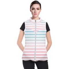 Horizontal Pinstripes In Soft Colors Women s Puffer Vest