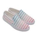 Horizontal pinstripes in soft colors Women s Canvas Slip Ons View3