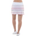 Horizontal pinstripes in soft colors Tennis Skirt View2