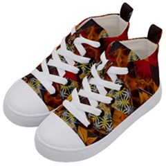 Sunflower Collage Kids  Mid-top Canvas Sneakers by bloomingvinedesign