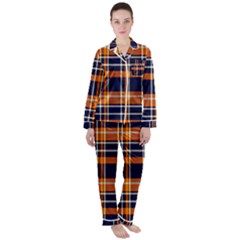 Tartan Pattern Satin Long Sleeve Pyjamas Set by ArtworkByPatrick