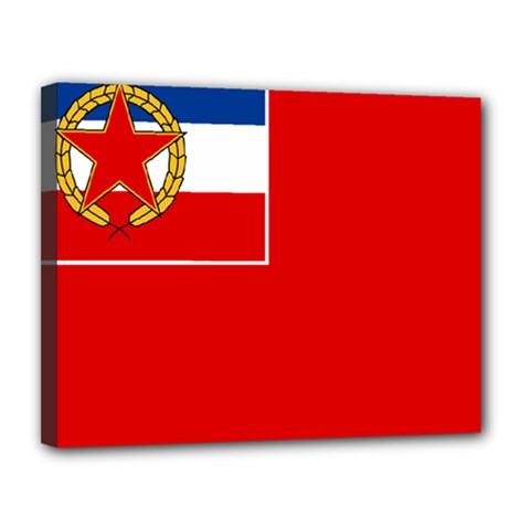 Naval Ensign Of Yugoslavia, 1949-1993 Canvas 14  X 11  (stretched) by abbeyz71