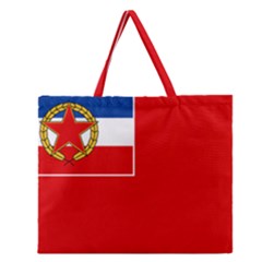 Naval Ensign Of Yugoslavia, 1949-1993 Zipper Large Tote Bag by abbeyz71