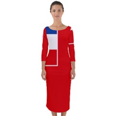 Naval Ensign Of Yugoslavia, 1949-1993 Quarter Sleeve Midi Bodycon Dress by abbeyz71