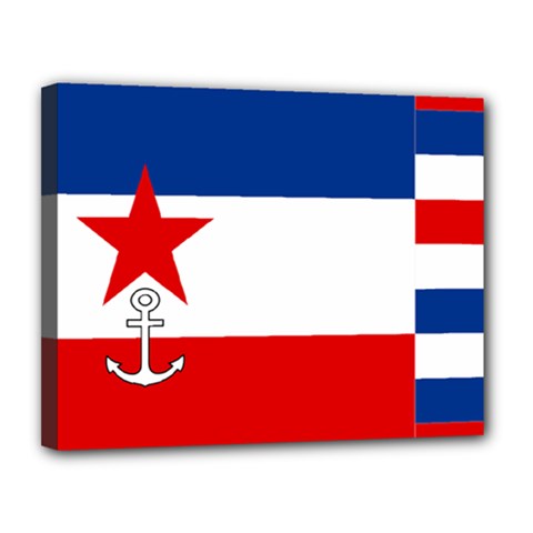 Naval Ensign Of Yugoslavia, 1942-1943 Canvas 14  X 11  (stretched) by abbeyz71