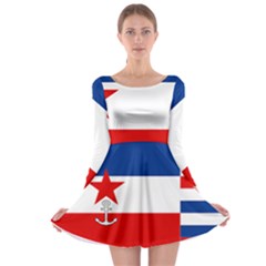 Naval Ensign Of Yugoslavia, 1942-1943 Long Sleeve Skater Dress by abbeyz71