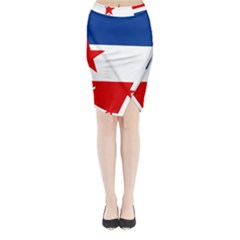 Naval Ensign Of Yugoslavia, 1942-1943 Midi Wrap Pencil Skirt by abbeyz71