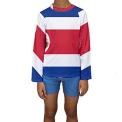 National Flag Of Costa Rica Kids  Long Sleeve Swimwear by abbeyz71