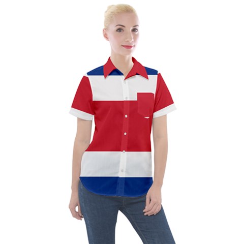 National Flag Of Costa Rica Women s Short Sleeve Pocket Shirt by abbeyz71