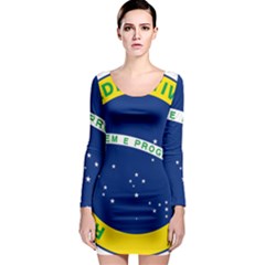 National Seal Of Brazil Long Sleeve Bodycon Dress by abbeyz71