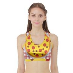 Pizza Table Pepperoni Sausage Copy Sports Bra With Border by Nexatart