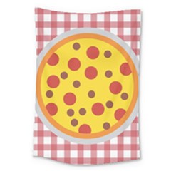 Pizza Table Pepperoni Sausage Copy Large Tapestry by Nexatart