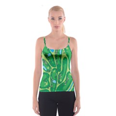 Golf Course Par Golf Course Green Copy Spaghetti Strap Top