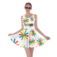 Celebrate Pattern Colorful Design Skater Dress