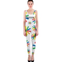 Celebrate Pattern Colorful Design One Piece Catsuit