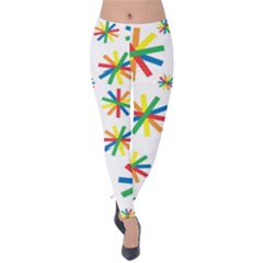 Celebrate Pattern Colorful Design Velvet Leggings