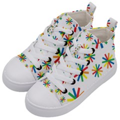 Celebrate Pattern Colorful Design Kids  Mid-top Canvas Sneakers