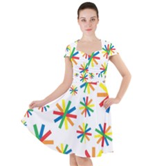 Celebrate Pattern Colorful Design Cap Sleeve Midi Dress by Nexatart