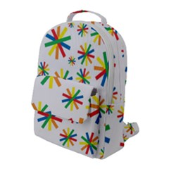 Celebrate Pattern Colorful Design Flap Pocket Backpack (large)