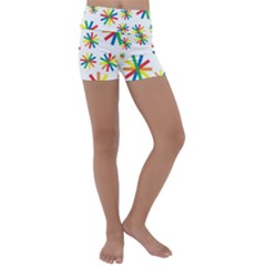 Celebrate Pattern Colorful Design Kids  Lightweight Velour Yoga Shorts