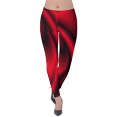 Background Red Color Swirl Velvet Leggings