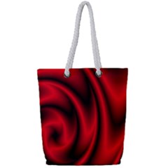 Background Red Color Swirl Full Print Rope Handle Tote (small)