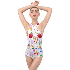 Summer Fair Food Goldfish Cross Front Low Back Swimsuit