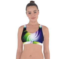 Rainbow Swirl Twirl Cross String Back Sports Bra by Nexatart