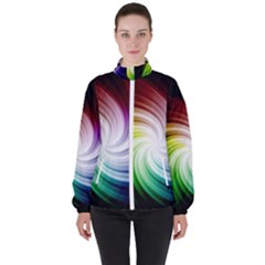 Rainbow Swirl Twirl Women s High Neck Windbreaker