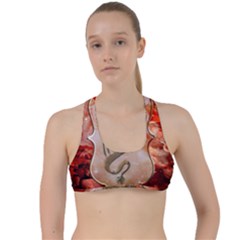 Wonderful Chinese Dragon With Flowers On The Background Criss Cross Racerback Sports Bra by FantasyWorld7