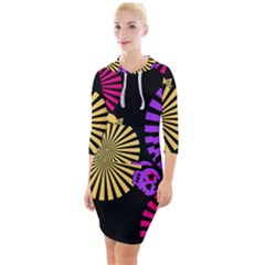 Want To Be Different Quarter Sleeve Hood Bodycon Dress by WensdaiAmbrose