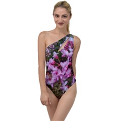 Redbud In April To One Side Swimsuit by Riverwoman