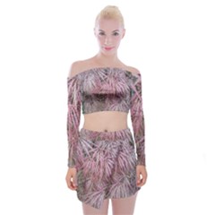 Fineleaf Japanese Maple In April Off Shoulder Top With Mini Skirt Set by Riverwoman