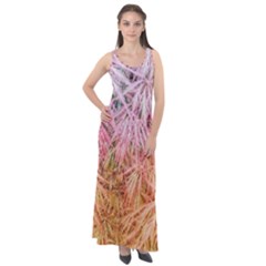 Fineleaf Japanese Maple highlights Sleeveless Velour Maxi Dress