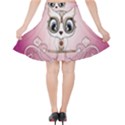 Cute Little Owl With Hearts Velvet High Waist Skirt View2